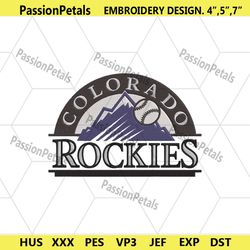 colorado rockies mlb baseball team logo machine embroidery design