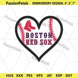 boston red sox baseball heart logo machine embroidery digitizing