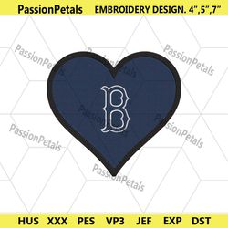 boston red sox blue heart logo machine embroidery design