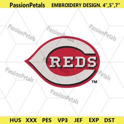 cincinnati reds baseball team varsity logo machine embroidery digitizing