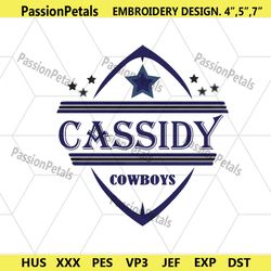 cassidy cowboys embroidery file, dallas cowboys embroidery download file, cowboys embroidery files