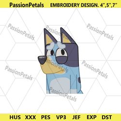 sad bluey embroidery digital file, bluey dogs family file embroidery, bluey embroidery file instant download digital