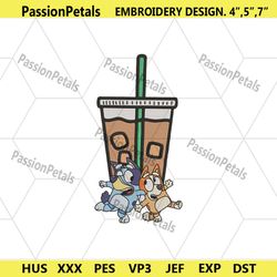 bluey custom machine embroidery design, bluey cute embroidery digital file download, bluey character embroidery download