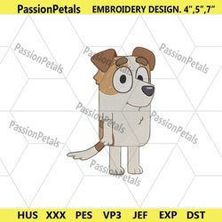 jack bluey embroidery download, jack russell bluey embroidery files, bluey character embroidery digital file