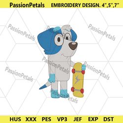 cute jack bluey machine embroidery, jack bluey embroidery designs file, bluey character embroidery instant digital