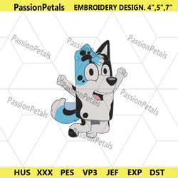 bluey machine embroidery files, dog family embroidery file digital, bluey embroidery file, bluey heeler embroidery insta