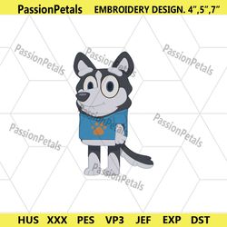 sona machine embroidery digital file, bluey cartoon character embroidery design download, sona bluey embroidery instant