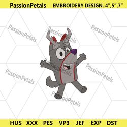 bluey reindeer embroidery file digital, bluey reindeer cosplay embroidery file designs, bluey cartoon characters embroid