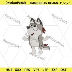 smile bluey character embroidery download file, dog family bluey embroidery instant digital, bluey cartoon manchine embr