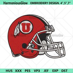 utah utes helmet machine embroidery file