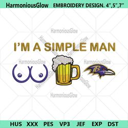 im a simple man baltimore ravens embroidery design file png