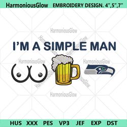 im a simple man seattle seahawks embroidery design file png