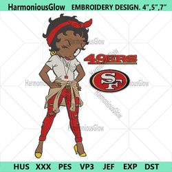 san francisco 49ers team betty boop embroidery design file