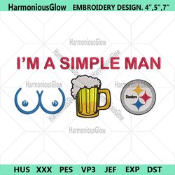 im a simple man pittsburgh steelers embroidery design file png