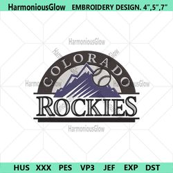 colorado rockies mlb baseball team logo machine embroidery design