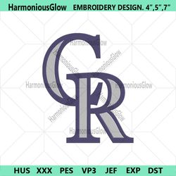 colorado rockies c r type transparent logo machine embroidery design