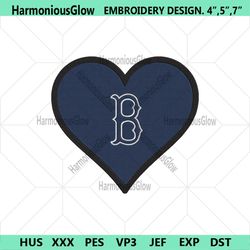 boston red sox blue heart logo machine embroidery design