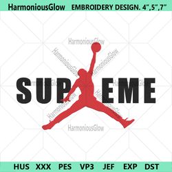 supreme x jordan logo embroidery design download