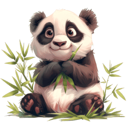 baby panda with bamboo sublimation | printable panda