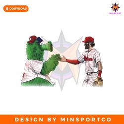 phillie phanatic with philadelphia phillies player png