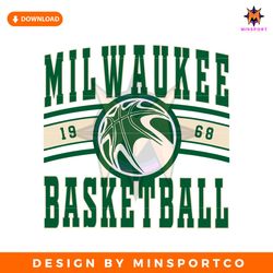 vintage milwaukee basketball 1968 svg