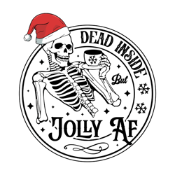 dead inside but jolly af png, mom life skull png, holiday png