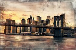 vintage style new york city bridge