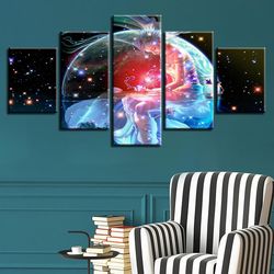 scorpio zodiac astrological sign abstract 5 pieces canvas wall art, large framed 5 panel canvas wall art