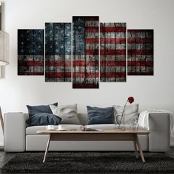 american flag 1 abstract art large framed 5 pieces canvas wall art decor