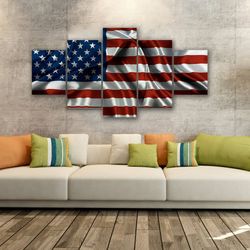 american flag 2 abstract art large framed 5 pieces canvas wall art decor