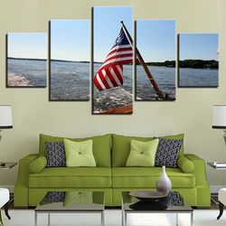 american flag 6 abstract art large framed 5 pieces canvas wall art decor