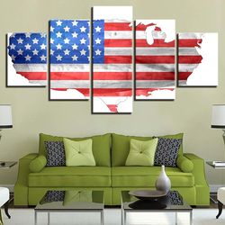 american flag 7 abstract art large framed 5 pieces canvas wall art decor