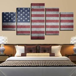 american flag 9 abstract art large framed 5 pieces canvas wall art decor