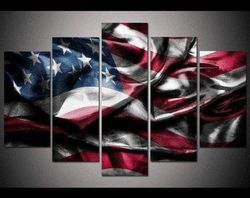 american flag abstract art large framed 5 pieces canvas wall art decor