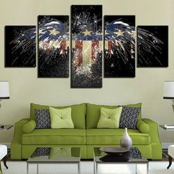 american flag eagle usa flag stars abstract art large framed 5 pieces canvas wall art decor