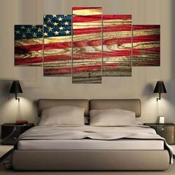 american flag on wood grain canvas wall art art large framed 5 pieces canvas wall art decor