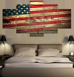 american flag rustic 2 abstract art large framed 5 pieces canvas wall art decor