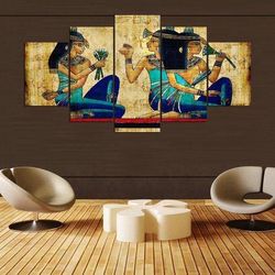 ancient egypt music theme beautiful girls religion art large framed 5 pieces canvas wall art decor