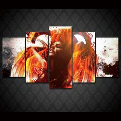 angel abstract art large framed 5 pieces canvas wall art decor