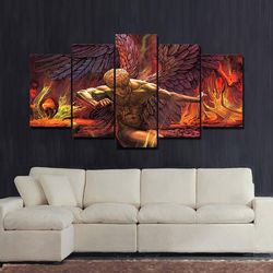 angel and demon abstract art large framed 5 pieces canvas wall art decor