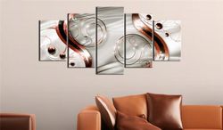 ball and lines 2 abstract art large framed 5 pieces canvas wall art decor