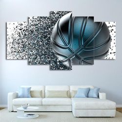 basketball abstract art large framed 5 pieces canvas wall art decor