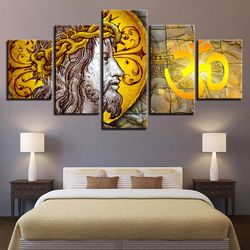 christian religion character jesus religion art large framed 5 pieces canvas wall art decor