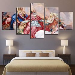 christian religion character religion art large framed 5 pieces canvas wall art decor