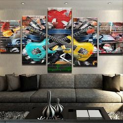guitar abstract mural abstract art large framed 5 pieces canvas wall art decor