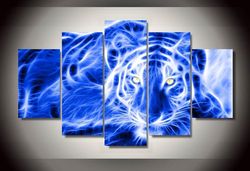 leopard landscape group abstract art large framed 5 pieces canvas wall art decor