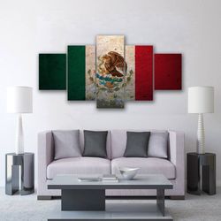 mexican flag abstract art large framed 5 pieces canvas wall art decor