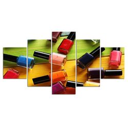 nail polish abstract art large framed 5 pieces canvas wall art decor