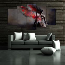 nude girl back color abstract art large framed 5 pieces canvas wall art decor