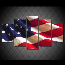 patriotic american flag abstract art large framed 5 pieces canvas wall art decor